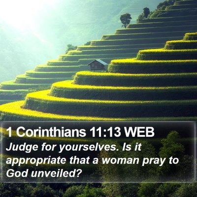 1 Corinthians 11:13 WEB Bible Verse Image
