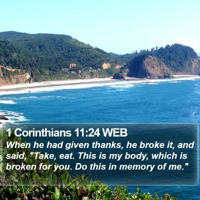 1 Corinthians 11:24 WEB Bible Verse Image