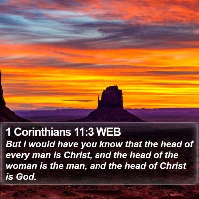 1 Corinthians 11:3 WEB Bible Verse Image