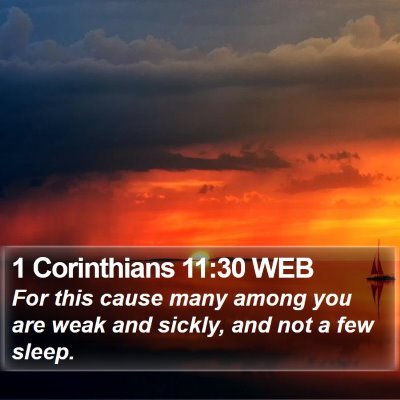 1 Corinthians 11:30 WEB Bible Verse Image