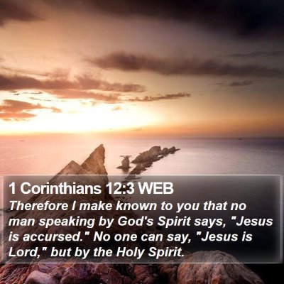 1 Corinthians 12:3 WEB Bible Verse Image