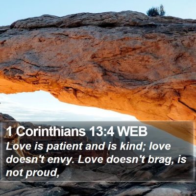 1 Corinthians 13:4 WEB Bible Verse Image