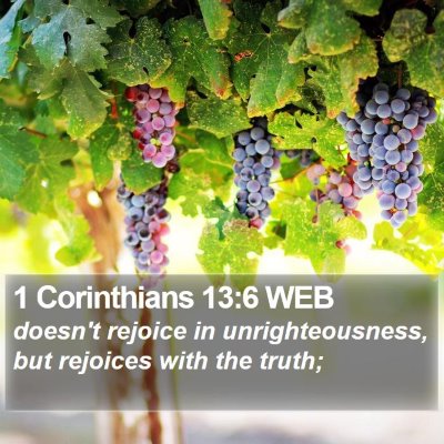 1 Corinthians 13:6 WEB Bible Verse Image