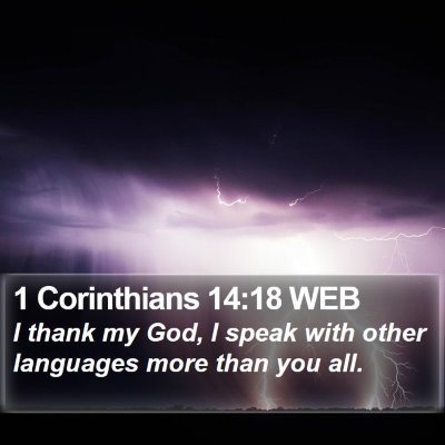 1 Corinthians 14:18 WEB Bible Verse Image
