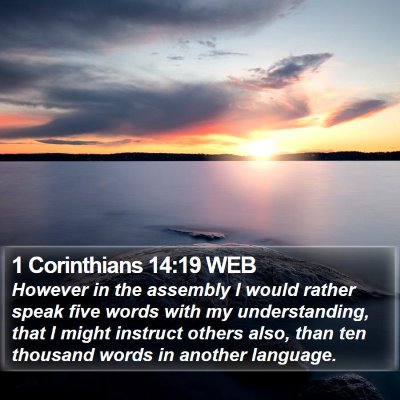 1 Corinthians 14:19 WEB Bible Verse Image