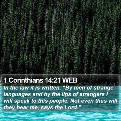 1 Corinthians 14:21 WEB Bible Verse Image