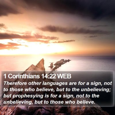 1 Corinthians 14:22 WEB Bible Verse Image