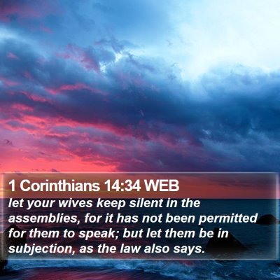 1 Corinthians 14:34 WEB Bible Verse Image