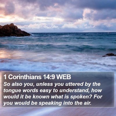 1 Corinthians 14:9 WEB Bible Verse Image