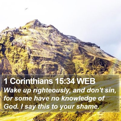 1 Corinthians 15:34 WEB Bible Verse Image