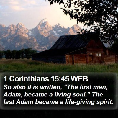 1 Corinthians 15:45 WEB Bible Verse Image
