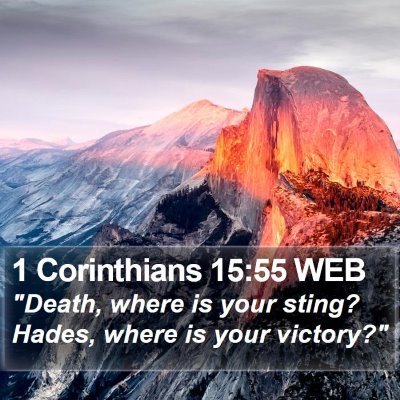 1 Corinthians 15:55 WEB Bible Verse Image