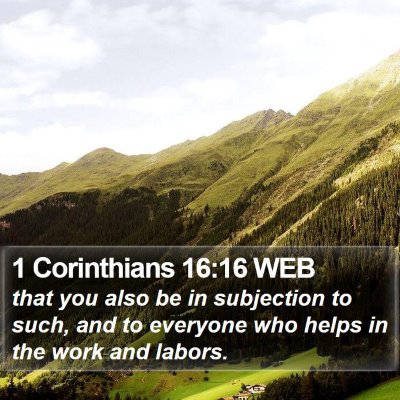 1 Corinthians 16:16 WEB Bible Verse Image