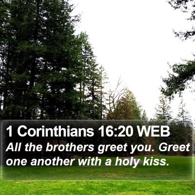 1 Corinthians 16:20 WEB Bible Verse Image