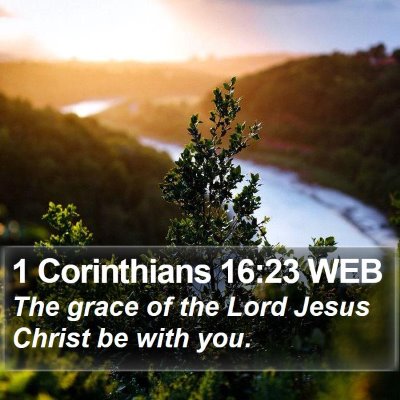 1 Corinthians 16:23 WEB Bible Verse Image