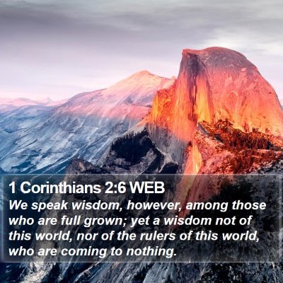 1 Corinthians 2:6 WEB Bible Verse Image