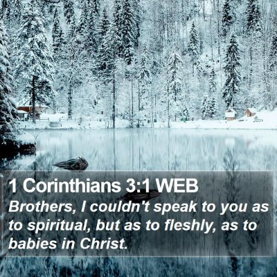 1 Corinthians 3:1 WEB Bible Verse Image