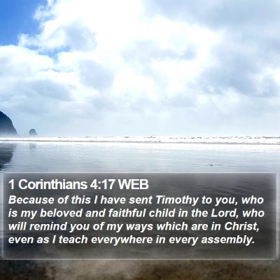 1 Corinthians 4:17 WEB Bible Verse Image