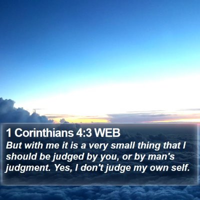 1 Corinthians 4:3 WEB Bible Verse Image