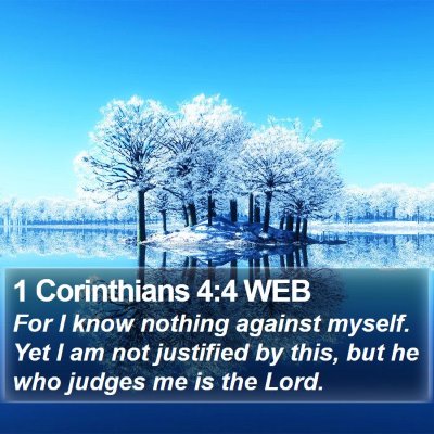 1 Corinthians 4:4 WEB Bible Verse Image