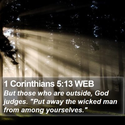 1 Corinthians 5:13 WEB Bible Verse Image
