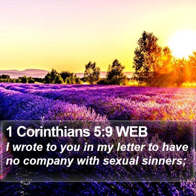1 Corinthians 5:9 WEB Bible Verse Image
