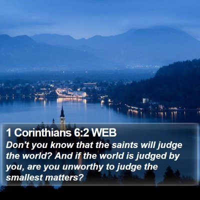 1 Corinthians 6:2 WEB Bible Verse Image