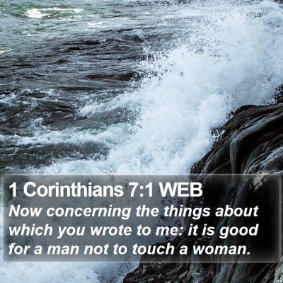 1 Corinthians 7:1 WEB Bible Verse Image
