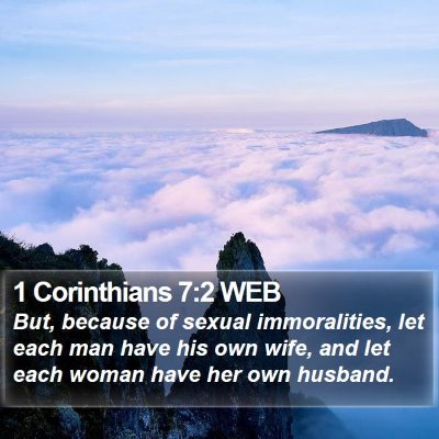 1 Corinthians 7:2 WEB Bible Verse Image
