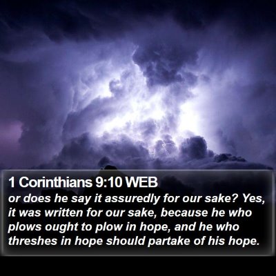 1 Corinthians 9:10 WEB Bible Verse Image