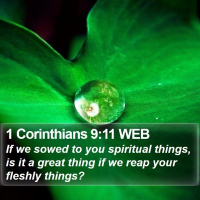 1 Corinthians 9:11 WEB Bible Verse Image