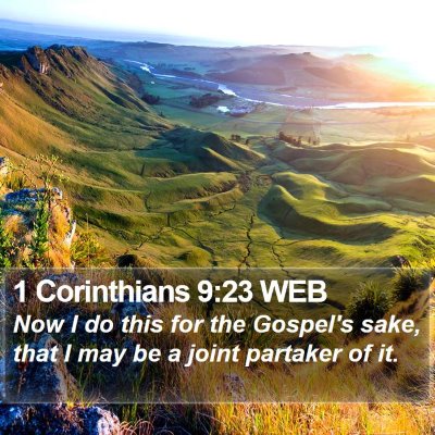 1 Corinthians 9:23 WEB Bible Verse Image