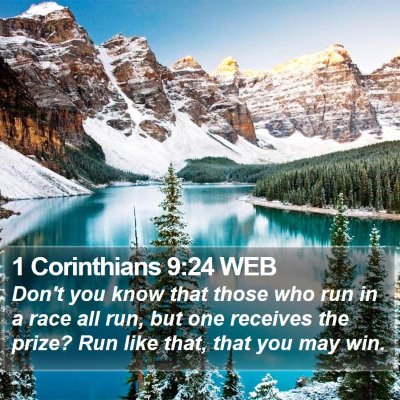 1 Corinthians 9:24 WEB Bible Verse Image