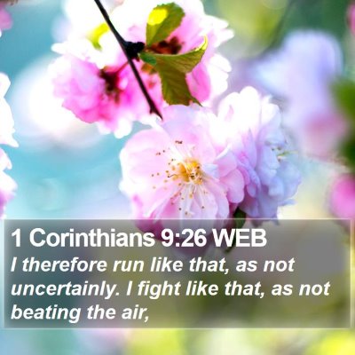 1 Corinthians 9:26 WEB Bible Verse Image