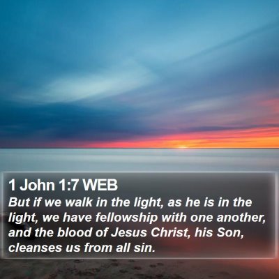 1 John 1:7 WEB Bible Verse Image