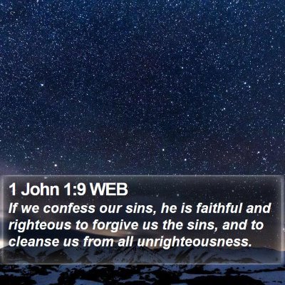1 John 1:9 WEB Bible Verse Image