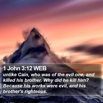 1 John 3:12 WEB Bible Verse Image