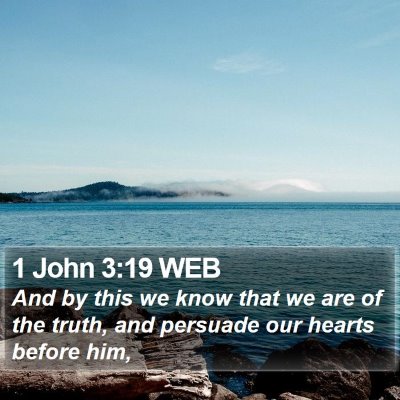 1 John 3:19 WEB Bible Verse Image