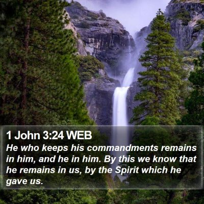 1 John 3:24 WEB Bible Verse Image