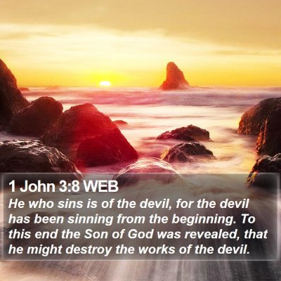 1 John 3:8 WEB Bible Verse Image