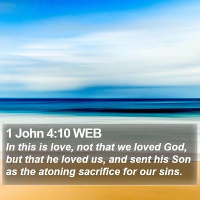 1 John 4:10 WEB Bible Verse Image