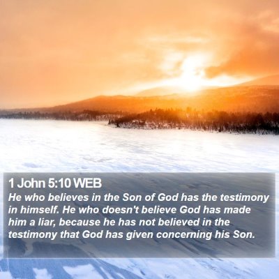 1 John 5:10 WEB Bible Verse Image