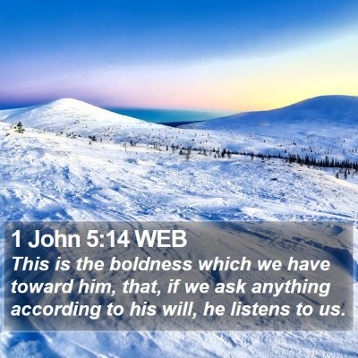 1 John 5:14 WEB Bible Verse Image
