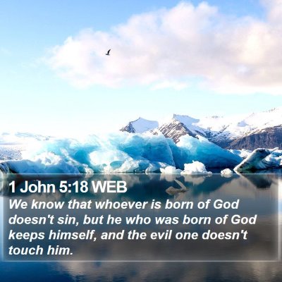 1 John 5:18 WEB Bible Verse Image