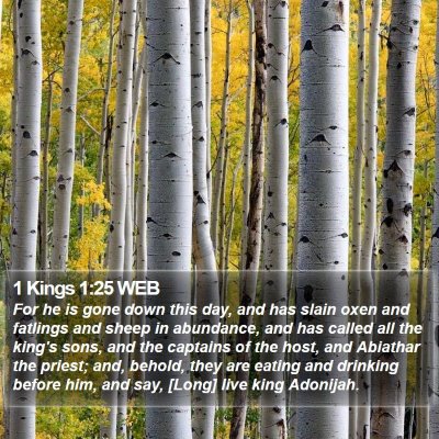 1 Kings 1:25 WEB Bible Verse Image