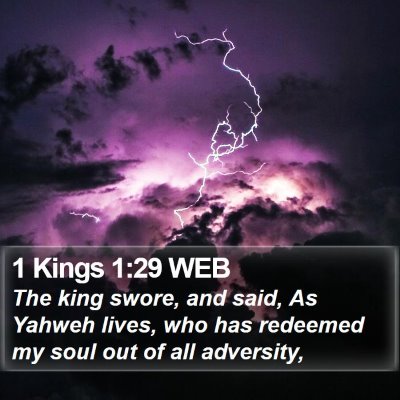 1 Kings 1:29 WEB Bible Verse Image