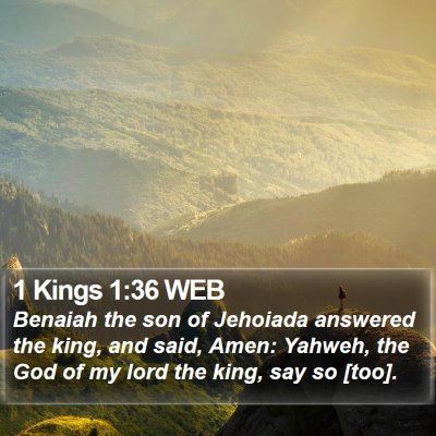 1 Kings 1:36 WEB Bible Verse Image