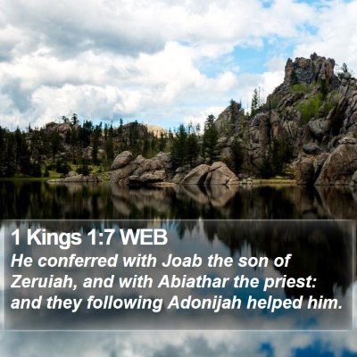 1 Kings 1:7 WEB Bible Verse Image