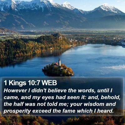 1 Kings 10:7 WEB Bible Verse Image