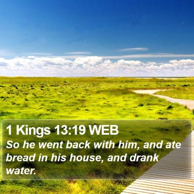 1 Kings 13:19 WEB Bible Verse Image